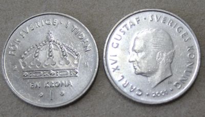 Лот: 23275481. Фото: 1. Швеция 1 крона 2001 года. Европа