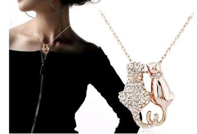 Лот: 3991991. Фото: 1. Подвеска Котики Swarovski. Кулоны, подвески