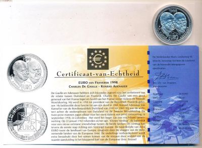 Лот: 5919801. Фото: 1. Нидерланды 20 евро 1998 Де Голь... Европа