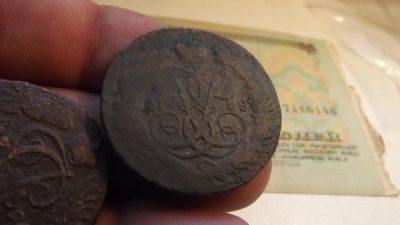 Лот: 10897720. Фото: 1. Нечастая монета 2 копейки 1758... Россия до 1917 года