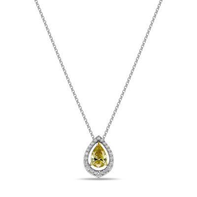 Лот: 24649513. Фото: 1. Колье с бриллиантами и облагороженными... Колье