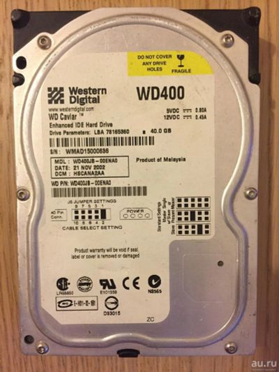 Лот: 10468899. Фото: 1. Жесткий диск HDD IDE Western Digital... Жёсткие диски (HDD)