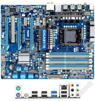 Лот: 2391014. Фото: 1. Gigabyte GA-x58-usb3 + 1 планка... Материнские платы