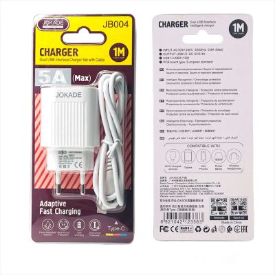 Лот: 22145024. Фото: 1. СЗУ JOKADE JB004 2*USB + TYPE-C... Зарядные устройства, блоки питания, адаптеры сетевые для смартфонов