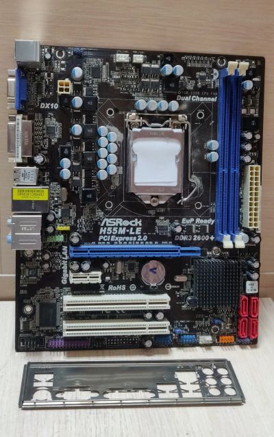 Лот: 20501334. Фото: 1. Мат. плата ASRock H55M-LE/LGA1156... Материнские платы