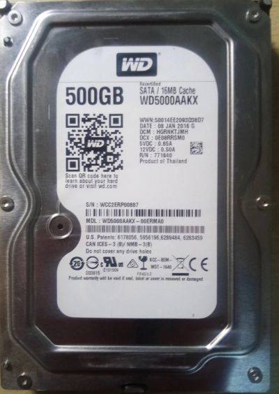Лот: 16014394. Фото: 1. Жесткий диск 500 ГБ WD [WD5000AAKX... Жёсткие диски (HDD)