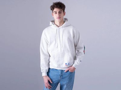 Лот: 12839077. Фото: 1. Худи Champion x Supreme LR. Свитеры, толстовки, худи