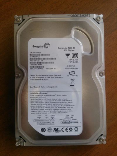 Лот: 9880304. Фото: 1. Жесткий диск HDD Seagate 250 Gb... Жёсткие диски (HDD)