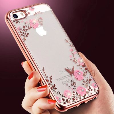 Лот: 12849123. Фото: 1. Чехол iPhone 5/ 5S/ 5SE Стразы... Чехлы, бамперы