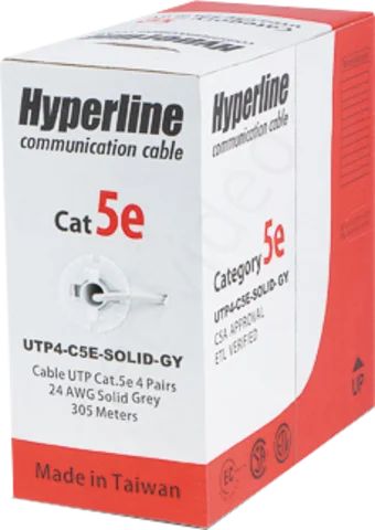 Лот: 13117069. Фото: 1. Huperline cat5e utp4-c5e-solid-gy... Сетевые кабели