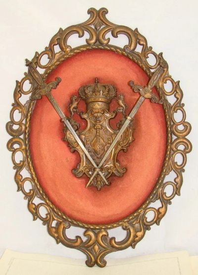 Лот: 11775780. Фото: 1. Панно винтажное настенное Рыцарский... Другое (антиквариат)