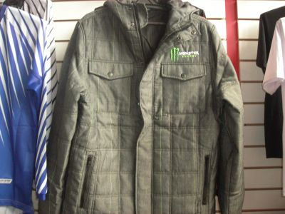 Лот: 4007676. Фото: 1. Куртка Monster energy серая в... Верхняя одежда