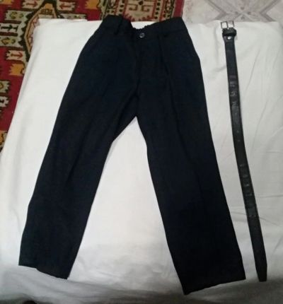 Лот: 16540075. Фото: 1. Брюки черные классические + ремень... Брюки, шорты, джинсы