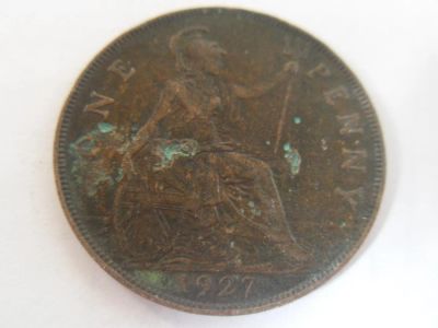 Лот: 5303845. Фото: 1. Великобритания 1 пенни, 1927. Великобритания и острова