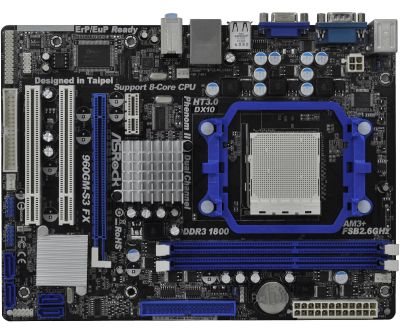 Лот: 11905038. Фото: 1. Материнская плата ASRock 960GM-S3... Материнские платы