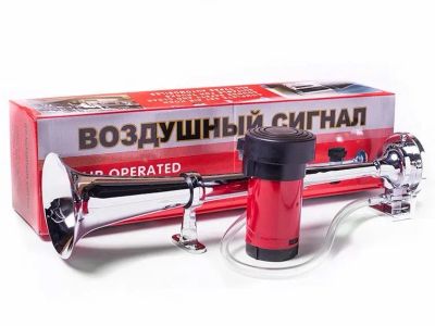 Лот: 19976218. Фото: 1. Сигнал Дудка хром с компрессором... Электроприборы для автомобиля