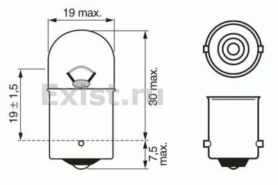 Лот: 18679389. Фото: 1. Лампа r10w 12v pure light ba15s... Электрооборудование