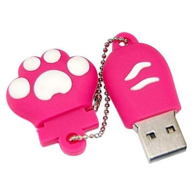 Лот: 3586434. Фото: 1. USB флешка 16Gb "Лапка", красная. USB-флеш карты