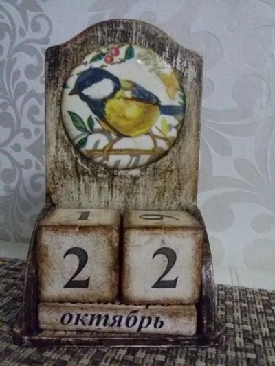 Лот: 10524615. Фото: 1. Вечный календарь. Декупаж