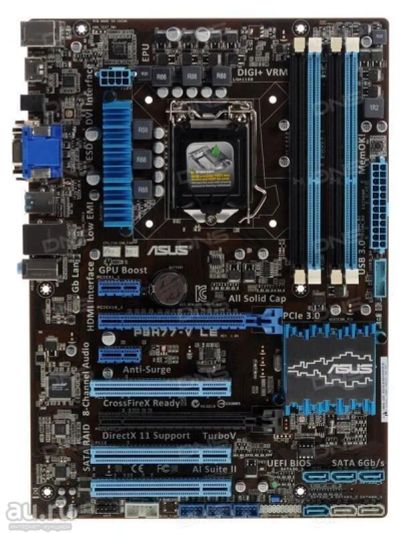 Лот: 10826933. Фото: 1. comp.mb.#435 ASUS LGA1155 P8H77-V... Материнские платы