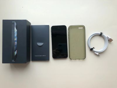 Лот: 23310408. Фото: 1. iPhone 5 Black 16Gb (A1429, MD297RR... Смартфоны