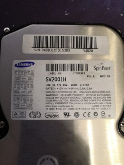 Лот: 16949453. Фото: 1. HDD Samsung SV2001H. Жёсткие диски (HDD)
