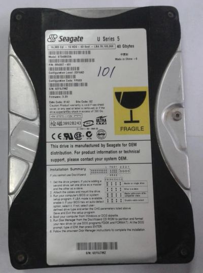 Лот: 8288956. Фото: 1. Жесткий диск IDE Seagate ST340810A... Жёсткие диски (HDD)