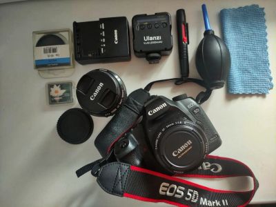 Лот: 25767357. Фото: 1. Canon EOS 5D Mark II + Canon 50... Цифровые зеркальные
