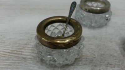 Лот: 12663093. Фото: 1. Горчичница с ложечкой Хрусталь... Предметы интерьера и быта