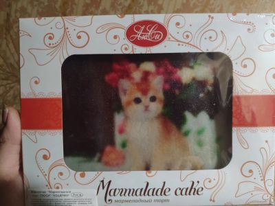 Лот: 17140542. Фото: 1. Мармеладный торт "рыжий котик". Готовые блюда