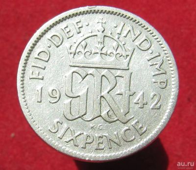 Лот: 13741686. Фото: 1. Серебро. Великобритания 6 пенсов... Остальные страны