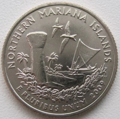 Лот: 6731233. Фото: 1. США 25 центов 2009. Северные Марианские... Америка