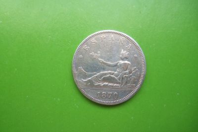 Лот: 16488956. Фото: 1. Испания 2 песеты 1870 г.,серебро... Европа