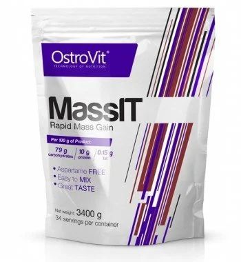 Лот: 10003541. Фото: 1. Гейнер Mass IT OstroVit 3400 гр... Спортивное питание, витамины