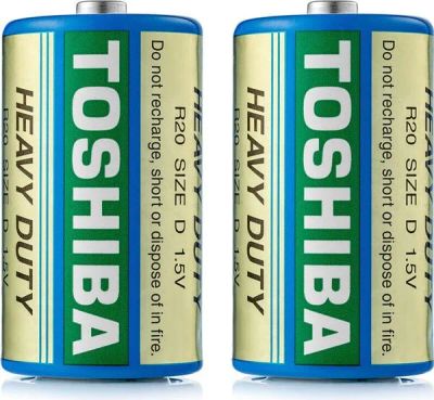 Лот: 25795396. Фото: 1. Батарейка Toshiba R20/2SH (20... Батарейки, аккумуляторы, элементы питания