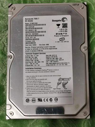 Лот: 19417134. Фото: 1. Жесткий диск, Seagate 80Gb, 3... Жёсткие диски (HDD)