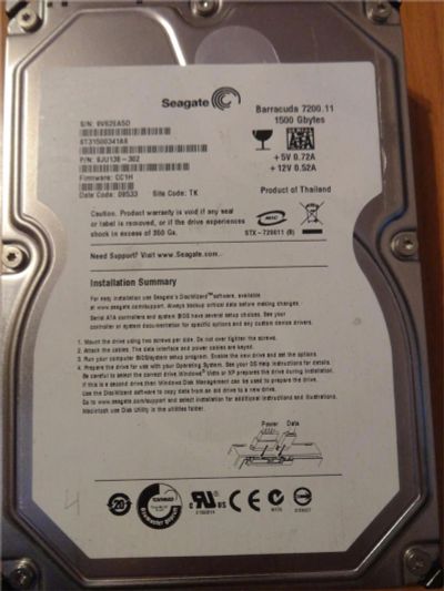 Лот: 9055160. Фото: 1. 1,5 ТБ Жесткий диск Seagate Barracuda... Жёсткие диски (HDD)