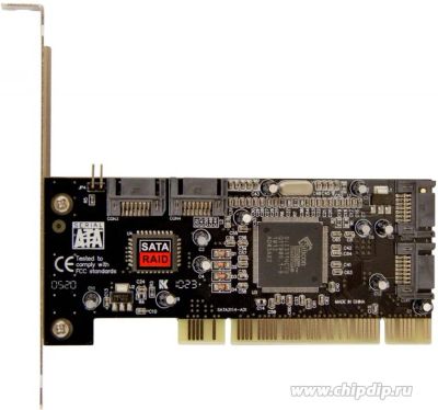 Лот: 5468595. Фото: 1. Контроллер PCI SATA 4-port +RAID. Платы расширения, контроллеры, доп. порты