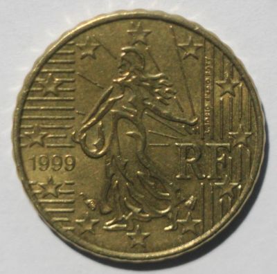 Лот: 7563386. Фото: 1. 10 евроцентов 1999 год. Франция. Европа
