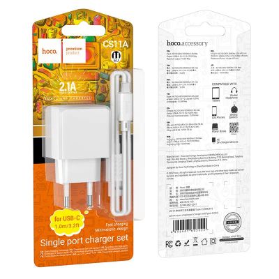 Лот: 22142489. Фото: 1. СЗУ HOCO CS11A+TYPE-C single USB-A... Зарядные устройства, блоки питания, адаптеры сетевые для смартфонов