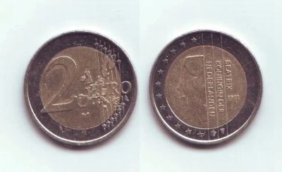 Лот: 19423425. Фото: 1. Монета Нидерланды - 2 евро (2001... Европа