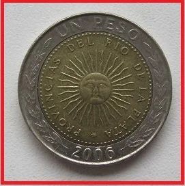 Лот: 14452482. Фото: 1. Аргентина 1 песо 2006 (№). Америка