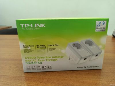 Лот: 17505692. Фото: 1. Адаптер PowerLine TP-LINK TL-PA4010PKIT. WiFi, Bluetooth адаптеры