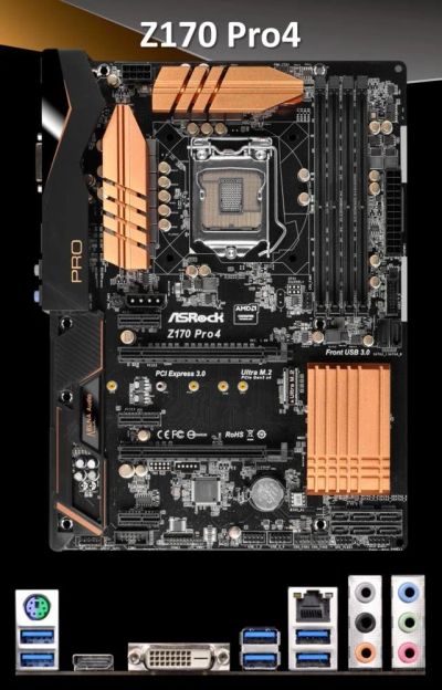 Лот: 9519577. Фото: 1. Материнская плата LGA 1151 AsRock... Комплекты запчастей