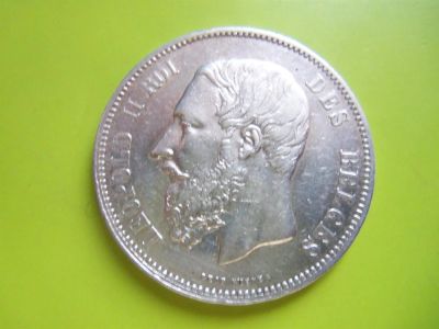 Лот: 3578487. Фото: 1. 5 франков 1869 г. Бельгия,серебро... Европа