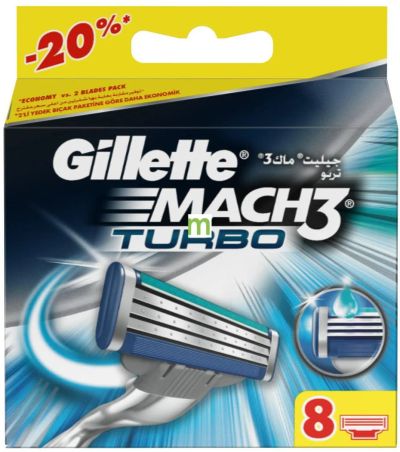 Лот: 8037719. Фото: 1. Gillette mach3 turbo 8касет. Уход за лицом 