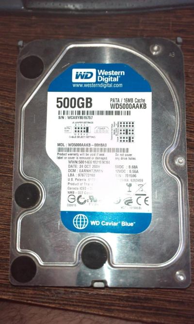 Лот: 5453730. Фото: 1. Жёсткий диск IDE WD500Gb. Жёсткие диски (HDD)