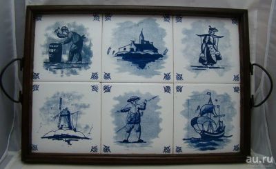 Лот: 17685057. Фото: 1. Винтажный поднос с классическими... Другое (антиквариат)