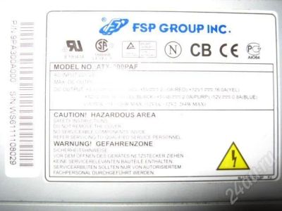 Лот: 440637. Фото: 1. Блок питания FSP №2 300 ватт кулер... Корпуса, блоки питания