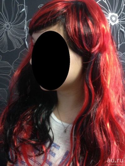 Лот: 10221360. Фото: 1. парик черно красный. Парики